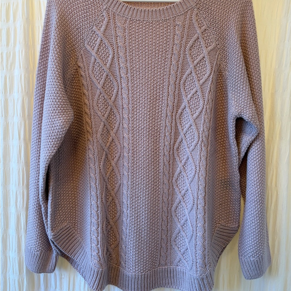 Suzy Shier Lilac Cable Knit Sweater - Picture 2 of 5